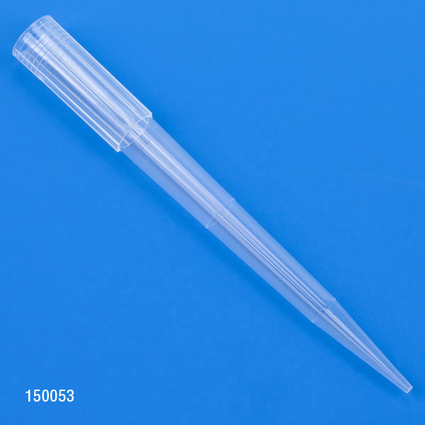 Globe Scientific Pipette Tip, 100 - 1250uL, Certified, Universal, Low Retention, Graduated, 84mm, Extended Length, Natural, STERILE, 1000/Stand-Up Resealable Bag Image